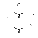 structure of CAS# 13478-38-1, Copper(2+) Nitrate Hydrate (1:2:3);Coppernitrate,trihydrate;Cupric nitrate trihydrate;cupricnitratetrihydrate