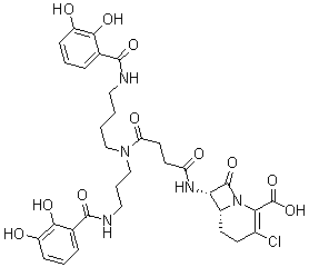 CAS#: 134782-23-3， (6R,7S)-3-Chloro-7-[[4-[[4-[(2,3-Dihydroxybenzoyl)Amino]Butyl][3-[(2,3-Dihydroxybenzoyl)Amino]Propyl]Amino]-1,4-Dioxobutyl]Amino]-8-Oxo-1-Azabicyclo[4.2.0]Oct-2-Ene-2-Carboxylicacid
