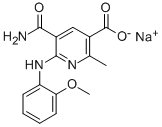 CAS#: 134828-49-2， 5-(Aminocarbonyl)-6-[(2-Methoxyphenyl)Amino]-2-Methyl-3-Pyridinecarboxylicacid Sodium Salt (1:1)