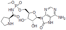 CAS#: 134966-01-1， (2S)-N-[[(2R,3S,4R,5R)-5-(6-Amino-8-Oxo-7H-Purin-9-Yl)-3,4-Dihydroxyoxolan-2-Yl]Methoxy-Methoxyphosphoryl]Pyrrolidine-2-Carboxamide