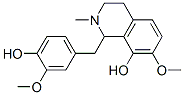 CAS 登录号：135213-48-8， (1S)-1-[(4-羟基-3-甲氧基苯基)甲基]-7-甲氧基-2-甲基-3,4-二氢-1H-异喹啉-8-醇
