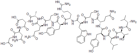 CAS#: 135307-06-1， L-Valyl-L-Threonyl-L-Leucyl-L-Tyrosyl-L-Glutaminyl-L-Seryl-L-Tryptophyl-L-Arginyl-L-Tyrosyl-L-Seryl-L-Glutaminyl-L-Alanyl-L-alpha-Aspartyl-L-Asparaginyl-Glycine