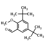 structure of CAS# 135546-15-5, 2-Methoxy-3,5-Bis(2-Methyl-2-Propanyl)Benzaldehyde;515779_ALDRICH;MFCD02093684