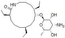 CAS#: 135559-95-4， (3R,7S,10R,11R)-10-[(2R,3R,4R,5S,6S)-4-Amino-3,5-Dihydroxy-6-Methyloxan-2-Yl]Oxy-3,7,11-Triethyl-1-Azacyclotetradecan-2-One