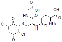 CAS#: 135608-87-6， (2S)-2-Amino-5-[[(2R)-1-(Carboxymethylamino)-3-[(2,5-Dichloro-3,6-Dioxo-1-Cyclohexa-1,4-Dienyl)Sulfanyl]-1-Oxopropan-2-Yl]Amino]-5-Oxopentanoic Acid