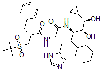 CAS#: 135669-48-6， (2R)-2-(Tert-Butylsulfonylmethyl)-N-[(2S)-1-[[(2R,3S,4R)-1-Cyclohexyl-4-Cyclopropyl-3,4-Dihydroxybutan-2-Yl]Amino]-3-(3H-Imidazol-4-Yl)-1-Oxopropan-2-Yl]-3-Phenylpropanamide