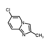 结构式 CAS# 13583-92-1, 6-氯-2-甲基咪唑并[1,2-a]吡啶