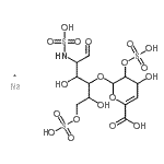 结构式 CAS# 136098-10-7, 2-脱氧-4-O-(4-脱氧-2-O-磺基己-4-烯吡喃糖基)-2-(磺基氨基)-己糖6-(氢硫酸盐)钠盐(1:1)