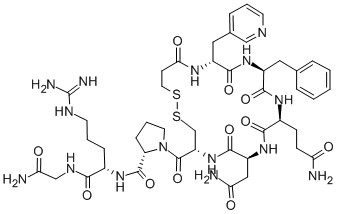 CAS#: 136105-89-0， 3-Mercaptopropionyl-beta-3-Pyridyl-D-Ala-Phe-Gln-Asn-Cys-Pro-Arg-Gly-Nh2