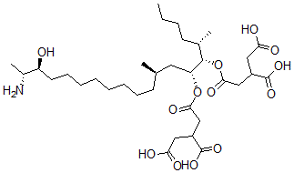 CAS#: 136379-60-7， 2-[2-[(5S,6S,7R,9R,18S,19R)-19-Amino-6-(3-Carboxy-5-Hydroxy-5-Oxopentanoyl)Oxy-18-Hydroxy-5,9-Dimethylicosan-7-Yl]Oxy-2-Oxoethyl]Butanedioic Acid