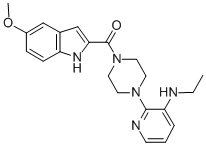 CAS#: 136816-75-6， [4-[3-(Ethylamino)-2-Pyridinyl]-1-Piperazinyl](5-Methoxy-1H-Indol-2-Yl)-Methanone
