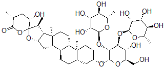 CAS#: 137038-72-3， 3beta,23alpha-Dihydroxy-5alpha-Spirostan-26-One 3-O-alpha-Rhamnopyranosyl (1-2)-(alpha-Rhamnopyranosyl-(1-4))-beta-Glucopyranoside