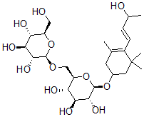 CAS#: 137606-56-5， (2R,3R,4S,5S,6R)-2-[[4-[(E)-3-Hydroxybut-1-Enyl]-3,5,5-Trimethyl-1-Cyclohex-3-Enyl]Oxy]-6-[[(2R,3R,4S,5S,6R)-3,4,5-Trihydroxy-6-(Hydroxymethyl)Oxan-2-Yl]Oxymethyl]Oxane-3,4,5-Triol