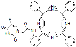 CAS#: 137861-86-0， 5-Fluoro-3,4-dihydro-2,4-dioxo-N-(2-(10,15,20-triphenyl-21H,23H-porphin-5-yl)phenyl)-1(2H)-pyrimidineacetamide