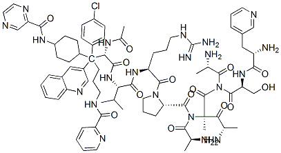 CAS 登录号：138111-67-8， 顺式-N-乙酰基-3-(3-喹啉基)-D-丙氨酰-4-氯-D-苯丙氨酰-3-(3-吡啶基)-D-丙氨酰-L-丝氨酰-3-(4-((吡嗪基羰基)氨基)环己基)-L-丙氨酰-N6-(2-吡啶基羰基)-D-赖氨酰-L-缬氨酰-L-精氨酰-L-脯氨酰-D-丙氨酰胺