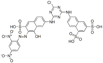 CAS#: 138272-10-3， Tripotassium 6-[[4-Chloro-6-[[(7Z)-7-[(2,4-Dinitrophenyl)Hydrazinylidene]-8-Oxo-6-Sulfonatonaphthalen-2-Yl]Amino]-1,3,5-Triazin-2-Yl]Amino]Naphthalene-1,3-Disulfonate