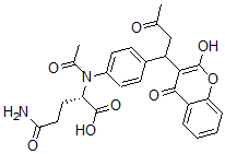 CAS#: 138680-82-7， (2S)-2-[Acetyl-[4-[1-(2-Hydroxy-4-Oxochromen-3-Yl)-3-Oxobutyl]Phenyl]Amino]-5-Amino-5-Oxopentanoic Acid