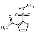 structure of CAS# 138891-01-7, 3-Acetyl-N-Methyl-2-Thiophenesulfonamide;3-Acetyl-2-(methylaminosulfonyl)thiophene;3-acetyl-N-methyl-2-thiophenesulfonamide;3-ethanoyl-N-methyl-thiophene-2-sulfonamide