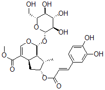 CAS#: 139051-14-2， Methyl (1R,4aR,6R,7S,7aR)-6-[(E)-3-(3,4-Dihydroxyphenyl)Prop-2-Enoyl]Oxy-7-Methyl-1-[(2S,3R,4S,5S,6R)-3,4,5-Trihydroxy-6-(Hydroxymethyl)Oxan-2-Yl]Oxy-1,4a,5,6,7,7a-Hexahydrocyclopenta[d]Pyran-4-Carboxylate