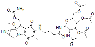 CAS#: 139112-45-1， N-((2-Acetamide-3,4,6-tri-O-acetyl-2-deoxy-D-glucopyranosyl)aminocarbonyl)propylmitomycin C