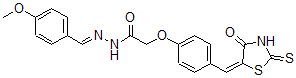 CAS#: 139298-31-0， N-[(4-Methoxyphenyl)Methylideneamino]-2-[4-[(E)-(4-Oxo-2-Sulfanylidene-1,3-Thiazolidin-5-Ylidene)Methyl]Phenoxy]Acetamide