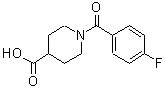 structure of CAS# 139679-45-1, 1-(4-Fluorobenzoyl)-4-Piperidinecarboxylic Acid;1-(4-fluorobenzoyl)-4-piperidinecarboxylic acid;1-(4-Fluoro-benzoyl)-piperidine-4-carboxylic acid;1-[(4-fluorophenyl)carbonyl]piperidine-4-carboxylic acid