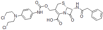 CAS#: 139914-00-4， (6R,7R)-3-[[4-[Bis(2-Chloroethyl)Amino]Phenyl]Carbamoyloxymethyl]-8-Oxo-7-[(2-Phenylacetyl)Amino]-5-Thia-1-Azabicyclo[4.2.0]Oct-2-Ene-2-Carboxylic Acid