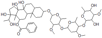 CAS#: 139953-35-8， 12-O-Benzoyl-dihydrosarcostin-3-O-3-O-methyl-6-deoxy-beta-D-allopyranosyl(1-4)-O-beta-D-oleandropyranosyl(1-4)-O-beta-D-cymaropyranoside