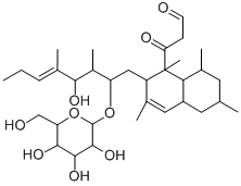 CAS#: 139953-58-5， 1,2,4a,5,6,7,8,8a-Octahydro-2-(2-(hexopyranosyloxy)-4-hydroxy-3,5-dimethyl-5-octenyl)-beta-oxo-1,3,6,8-tetramethyl-1-Naphthalenepropanal