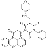 CAS#: 141177-53-9， 5-[(Morpholin-4-Ylamino)Methyl]-1-[(2-Oxo-2-Phenothiazin-10-Ylethyl)Amino]-3-Phenyl-2-Sulfanylidene-1,3-Diazinane-4,6-Dione