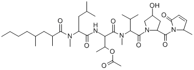 CAS#: 141205-31-4， [(2R,3S)-4-[[(2S)-2-[[(2R,4R)-2,4-Dimethyloctanoyl]-Methylamino]-4-Methylpentanoyl]Amino]-3-[[(2S)-1-[(2S,4S)-4-Hydroxy-2-[(2S)-2-Methyl-5-Oxo2h-Pyrrole-1-Carbonyl]Pyrrolidin-1-Yl]-3-Methyl-1-Oxobutan-2-Yl]-Methylamino]-4-Oxobutan-2-Yl] Acetate