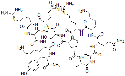 CAS#: 141311-86-6， Acetyl-alanyl-alanyl-glutaminyl-lysyl-arginyl-prolyl-seryl-glutaminyl-arginyl-seryl-lysyl-tyrosinamide