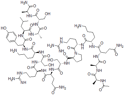CAS#: 141311-87-7， N-Acetyl-L-Alanyl-L-Alanyl-L-Glutaminyl-L-Lysyl-L-Arginyl-L-Prolyl-L-Seryl-L-Glutaminyl-L-Arginyl-L-Seryl-L-Lysyl-L-Tyrosyl-L-Leucyl-L-Alanyl-L-Seryl-L-Alaninamide