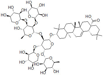 CAS#: 141544-44-7， Oleanolic acid 3-O-beta-xylopyranosyl(1-3)-beta-D-xylopyranosyl(1-4)-alpha L-rhamnopyranosyl(1-3)-beta-D-xylopyranosyl(1-3)-alpha-L-rhamnopyranosyl(1-2)-alpha-L-arabinopyranoside