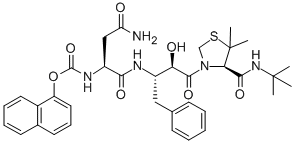 CAS#: 141804-42-4， (2S)-N-[(2S)-4-[(4R)-4-(Tert-Butylcarbamoyl)-5,5-Dimethyl-1,3-Thiazolidin-3-Yl]-3-Hydroxy-4-Oxo-1-Phenylbutan-2-Yl]-2-[(2-Naphthalen-1-Yloxyacetyl)Amino]Butanediamide