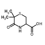 结构式 CAS# 14226-94-9, 6,6-二甲基-5-氧代-3-硫代吗啉羧酸
