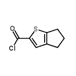 structure of CAS# 142329-25-7, 5,6-Dihydro-4H-Cyclopenta[b]Thiophene-2-Carbonyl Chloride;4,5,6-trihydrocyclopenta[1,2-b]thiophene-2-carbonyl chloride;5,6-dihydro-4H-cyclopenta[b]thiophene-2-carbonyl chloride;5,6-Dihydro-4H-cyclopenta[b]thiophene-2-carbonylchloride