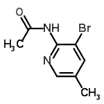 structure of CAS# 142404-83-9, N-(3-Bromo-5-Methyl-2-Pyridinyl)Acetamide;2-Acetamido-3-brom-5-methylpyridin;2-Acetylamino-3-bromo-5-methylpyridine;n / a