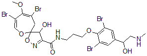 CAS#: 142449-78-3， 8,10-Dibromo-N-[3-[2,6-Dibromo-4-(1-Hydroxy-2-Methylaminoethyl)Phenoxy]Propyl]-4-Hydroxy-9-Methoxy-1,6-Dioxa-2-Azaspiro[4.6]Undeca-2,7,9-Triene-3-Carboxamide