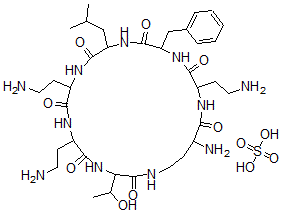 CAS#: 142563-40-4， 21-Amino-6,9,18-Tris(2-Aminoethyl)-15-Benzyl-3-(1-Hydroxyethyl)-12-(2-Methylpropyl)-1,4,7,10,13,16,19-Heptazacyclotricosane-2,5,8,11,14,17,20-Heptone sulfate