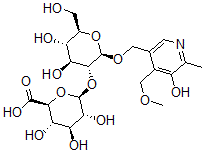CAS#: 142628-28-2， (2S,3S,4S,5R,6R)-6-[(2R,3R,4S,5S,6R)-4,5-Dihydroxy-2-[[5-Hydroxy-4-(Methoxymethyl)-6-Methylpyridin-3-Yl]Methoxy]-6-(Hydroxymethyl)Oxan-3-Yl]Oxy-3,4,5-Trihydroxyoxane-2-Carboxylic Acid