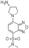 结构式 CAS# 143112-49-6, 7-[(3R)-3-氨基-1-吡咯烷基]-N,N-二甲基-2,1,3-苯并恶二唑-4-磺酰胺