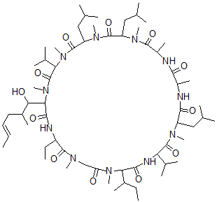 CAS#: 143205-42-9， 9-(N-Methyl-L-isoleucine)cyclosporin A