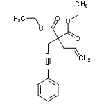 结构式 CAS# 143633-91-4, 二乙基烯丙基(3-苯基-2-丙炔-1-基)丙二酸酯