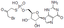 CAS#: 144085-39-2， [(2R,3S,4R,5R)-5-(2-Amino-6-Oxo-3H-Purin-9-Yl)-3,4-Dihydroxyoxolan-2-Yl]Methoxy-(3-Bromo-2-Oxopropyl)Sulfanylphosphinic Acid