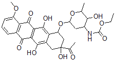 CAS#: 144285-59-6， Ethyl N-[6-[(3-Acetyl-3,5,12-Trihydroxy-10-Methoxy-6,11-Dioxo-2,4-Dihydro-1H-Tetracen-1-Yl)Oxy]-3-Hydroxy-2-Methyloxan-4-Yl]Carbamate