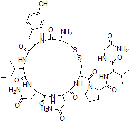 CAS#: 144334-52-1， 1-[19-Amino-7,10-Bis(2-Amino-2-Oxoethyl)-13-Butan-2-Yl-16-[(4-Hydroxyphenyl)Methyl]-6,9,12,15,18-Pentaoxo-1,2-Dithia-5,8,11,14,17-Pentazacycloicosane-4-Carbonyl]-N-[1-[(2-Amino-2-Oxoethyl)Amino]-3-Methyl-1-Oxobutan-2-Yl]Pyrrolidine-2-Carboxamide