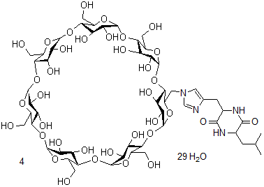 CAS#: 144363-91-7， 6alpha-Deoxy-6alpha-(4-((Hexahydro-5-(2-Methylpropyl)-3,6-Dioxo-2-Pyrimidinyl)Methyl)-1H-Imidazol-1-Yl)-beta-Cyclodextrin Hydrate (4:29)