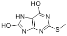 structure of CAS# 14443-37-9, 6,8-Dihydroxy-2-Methylmercaptopurine;2-(Methylthio)-7,9-Dihydro-3H-Purine-6,8-Dione;2-(Methylthio)-7,9-Dihydro-3H-Purine-6,8-Quinone;Nsc22740