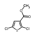 structure of CAS# 145129-54-0, Methyl 2,5-Dichloro-3-Thiophenecarboxylate;2,5-Dichlorothiophene-3-carboxylic acid methyl ester;2,5-Dichloro-thiophene-3-carboxylic acid methyl ester;Methyl 2,5-dichloro-3-thiophenecarboxylate #